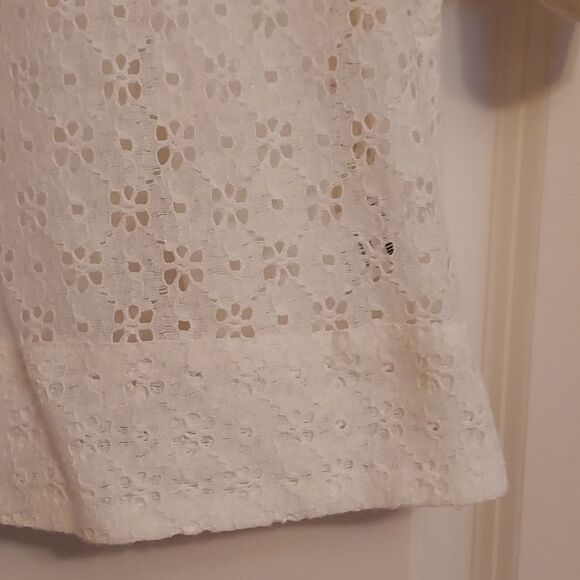 See by Chloe peasant blouse short sleeve smocked boho blouse cream - Picture 13 of 15